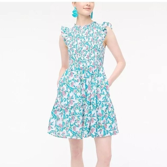 J. Crew Dresses & Skirts - J. Crew Women's Mini Dress - Blue and Pink Floral